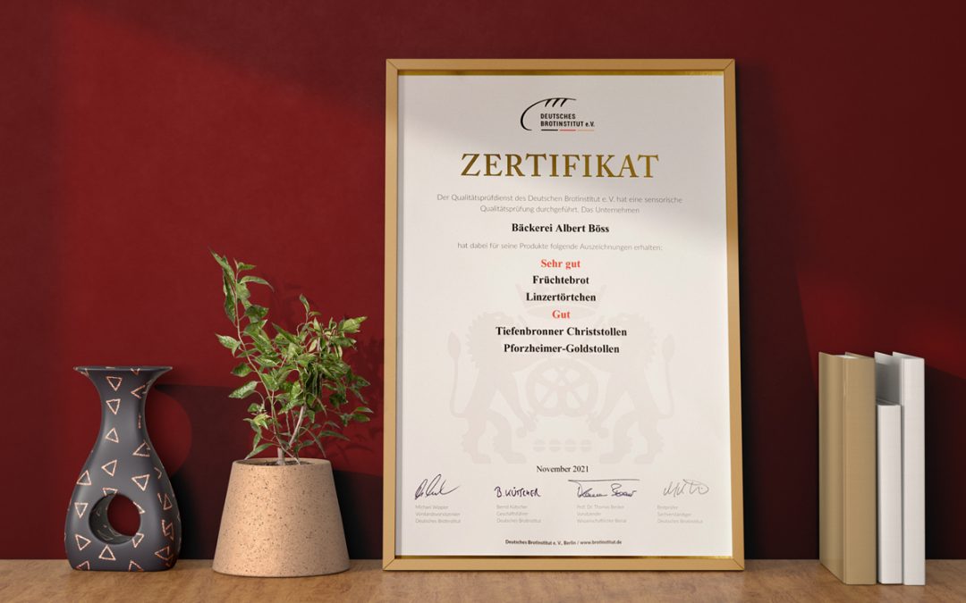 Bäckerei Böss - News - Zertifikate Deutsches Brotinstitut e. V.